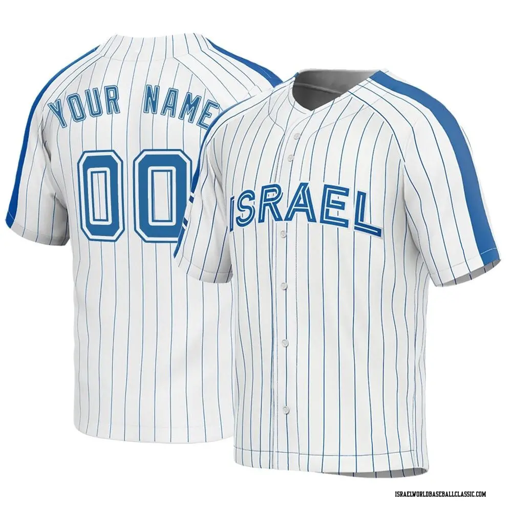 Men's Custom Israel Baseball Replica White 2023 World Baseball Classic